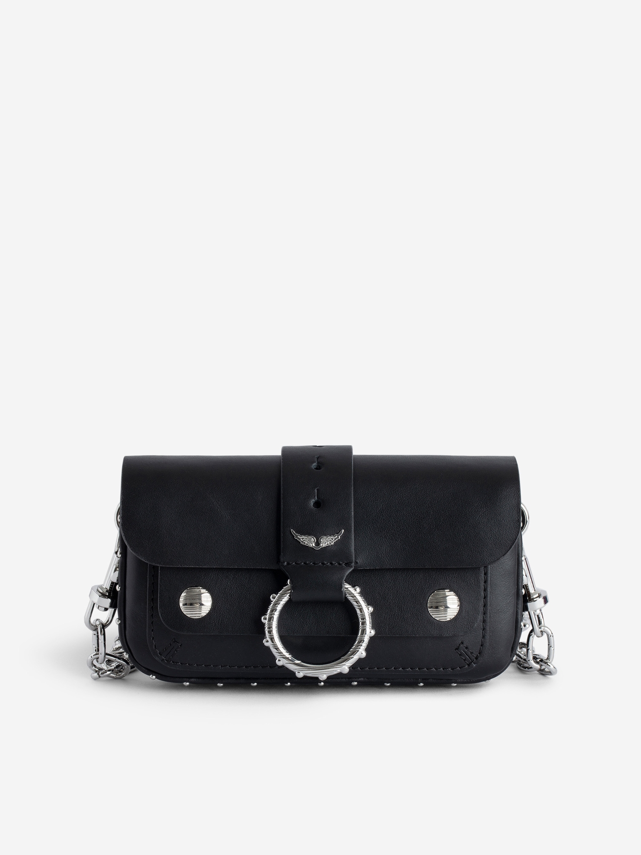 KATE WALLET BAG NOIR SILVER